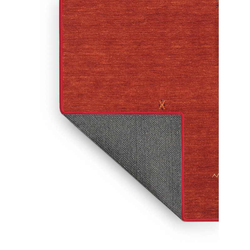 Tapis contemporain rouge, Rectangle 2 pi x 4 pi