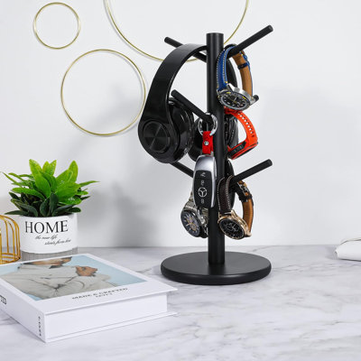 Mug Holder Tree, Coffee Cup Holder with 6 Hooks，Black