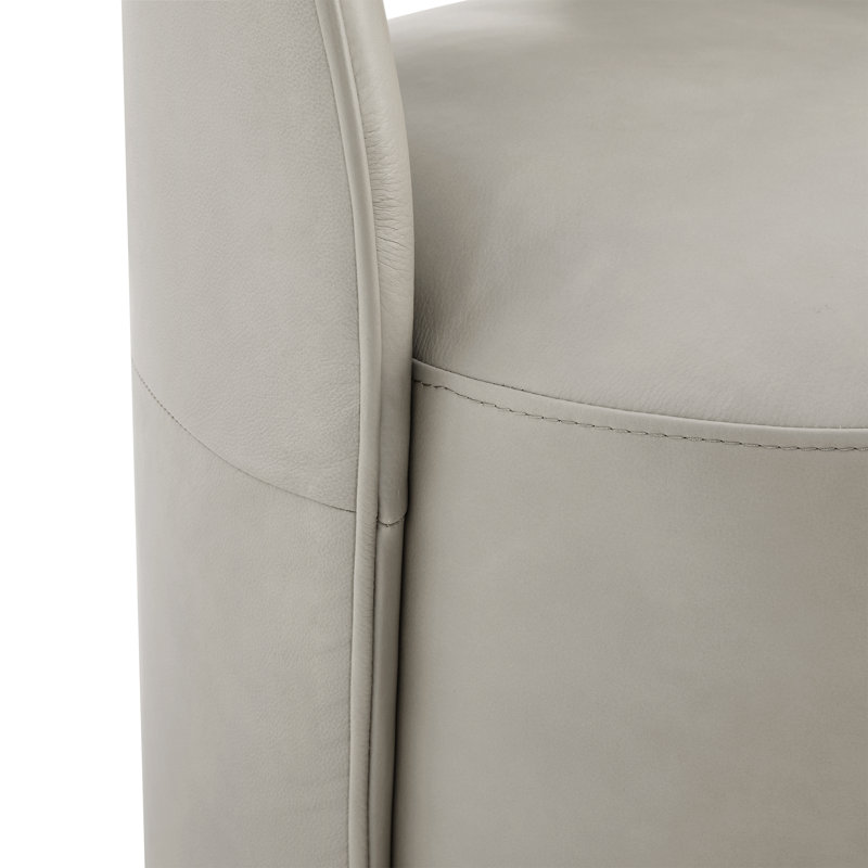 Chaise rembourrée en cuir véritable Neta, Aline Cashmere