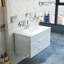 Meuble-lavabo mural blanc brillant 36 po avec tiroirs doubles 36 po