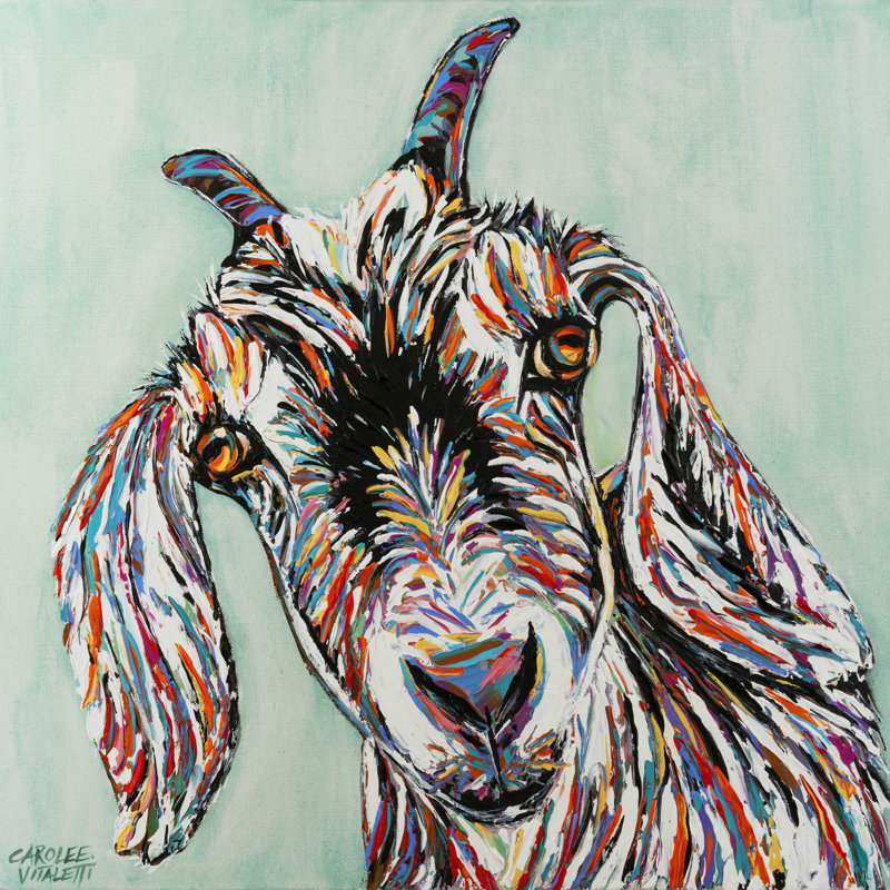 " Funny Goat II ", 12" H x 12" W x 1.25" D