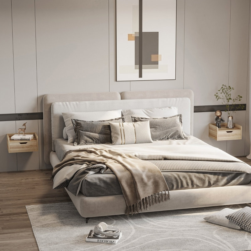 40cm W Engineered Wood Bedside Table