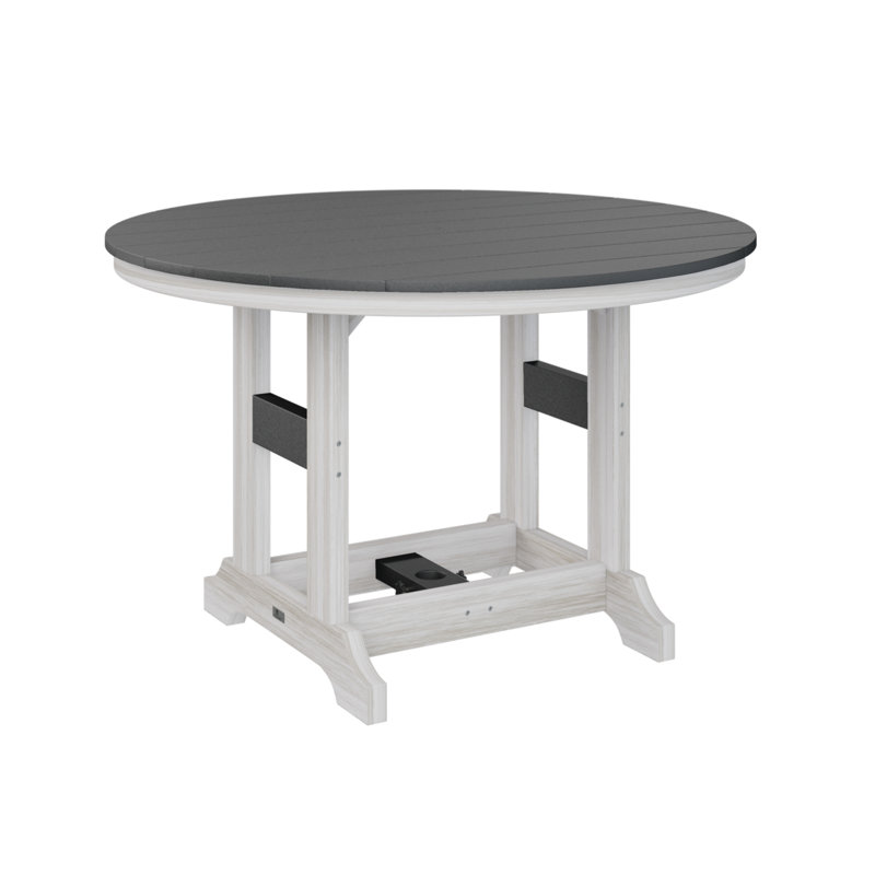 Garden Classic Outdoor Round Bar Table, Black, Seashell