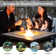Steel Wicker Propane Outdoor Fire Pit Table with Lid