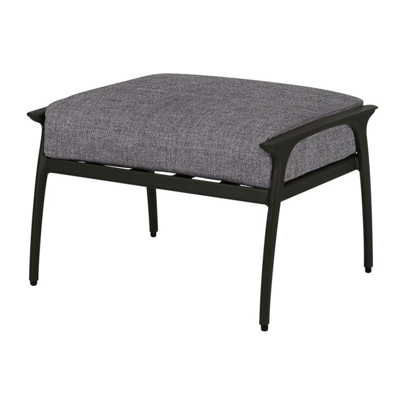 Amari Outdoor Ottoman, Cast Slate Sunbrella® Plainweave, Carbon