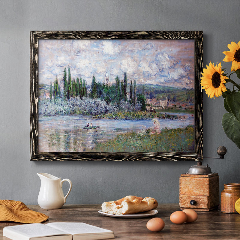 Vue de Vetheuil, 1880 (1) - reproduction sur toile, Noir, H 26 po x l 38 po x P 1,5 po