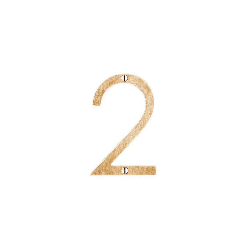 4" House Number, Silicon Bronze Brushed, 6, 2.75" H x 1.63" W x 0.25" D