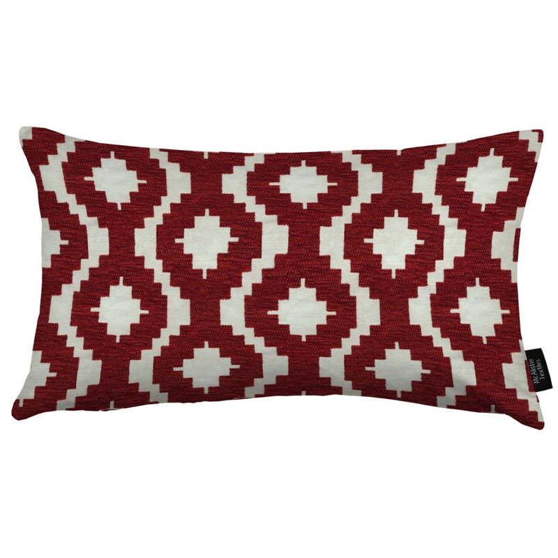 Thaddeus Geometric Rectangular Cushion Cover, 30 x 50cm, Brick Red