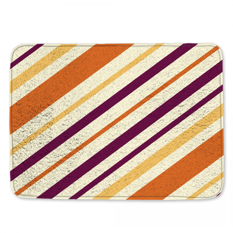 Tapis de bain à rayures diagonales, L 34 po x L 21 po