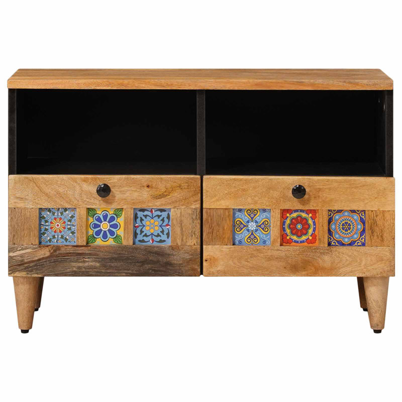Vidaxl TV Cabinet With Drawer With Shelf With Storage Solid Mango Wood Modern