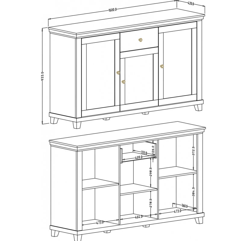 Margarito 160cm Sideboard