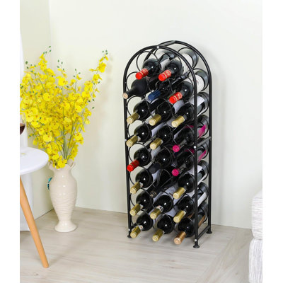 Parson 23 - Bottle Wine Bottle & Glass Rack in Black