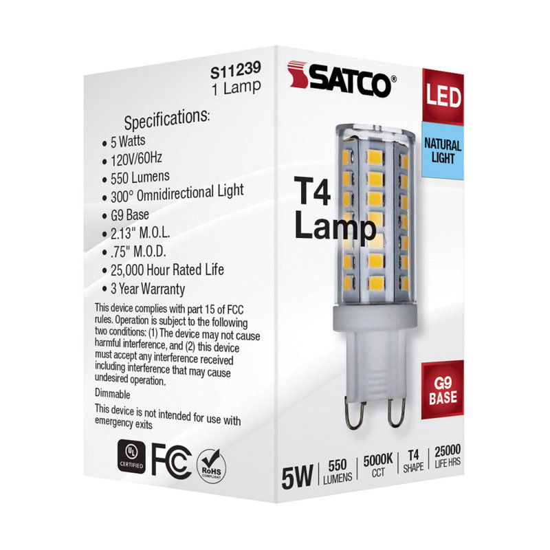 5 Watt Clear LED Bulb, 5000K