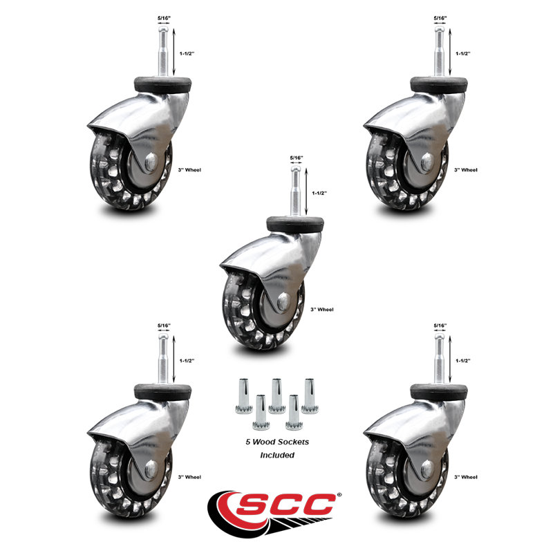 Bright Chrome Polyurethane Caster