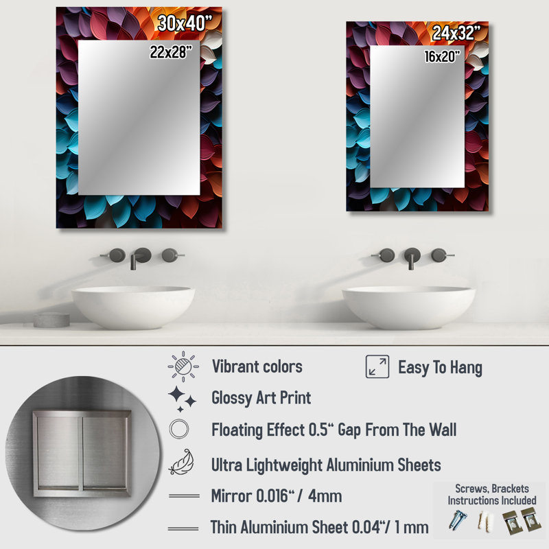 Blue And Yellow Souls Canvas - Large Wall Mirror On Metal, 32" x 24"
