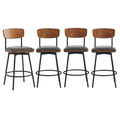 Putney Swivel Upholstered Counter Stool with Metal Frame