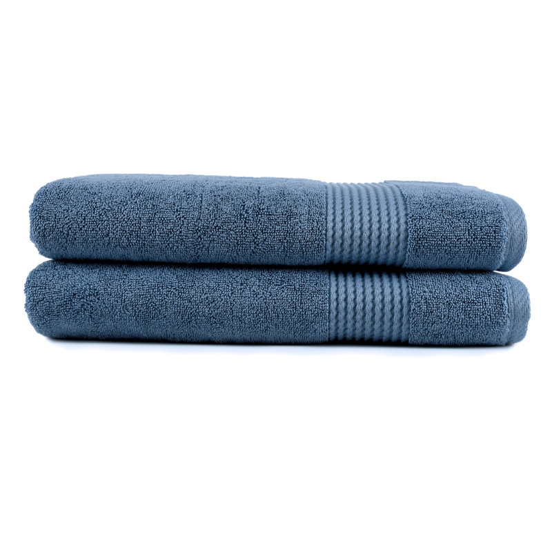 Adlena Turkish Cotton Bath Towel Set, Navy Blue