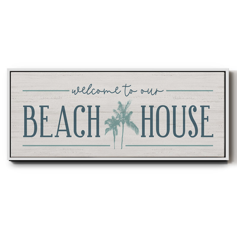 Our Beach House- Framed Canvas, 24" H x 60" W