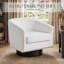 Faux Leather and Leather Swivel Barrel Chair