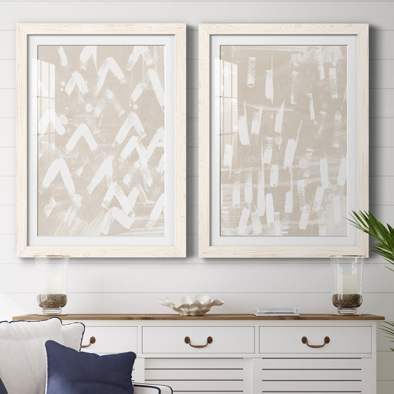 Earth Gravure III - ensemble de 2 peintures encadrées, H 43,5 po x l 31,5 po x P 1 po, Cadre blanc