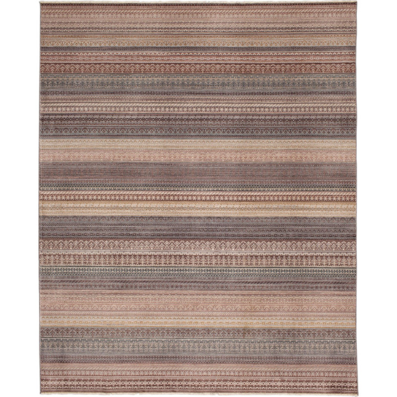 Tapis à rayures en polyester tissé à la machine Caprice, 10 pi x 14 pi