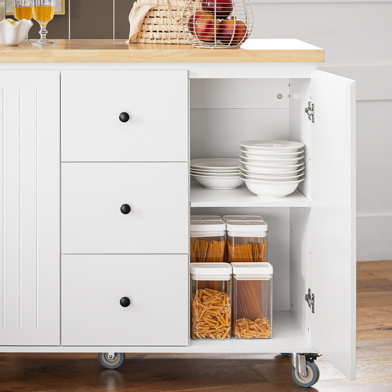 Dayna Solid Wood Top Kitchen Island