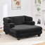 Chaise longue surdimensionnée noire avec siège Ultra 41,3 pouces, forme compressée distinctive et intelligente pour l'emballage de chambre double