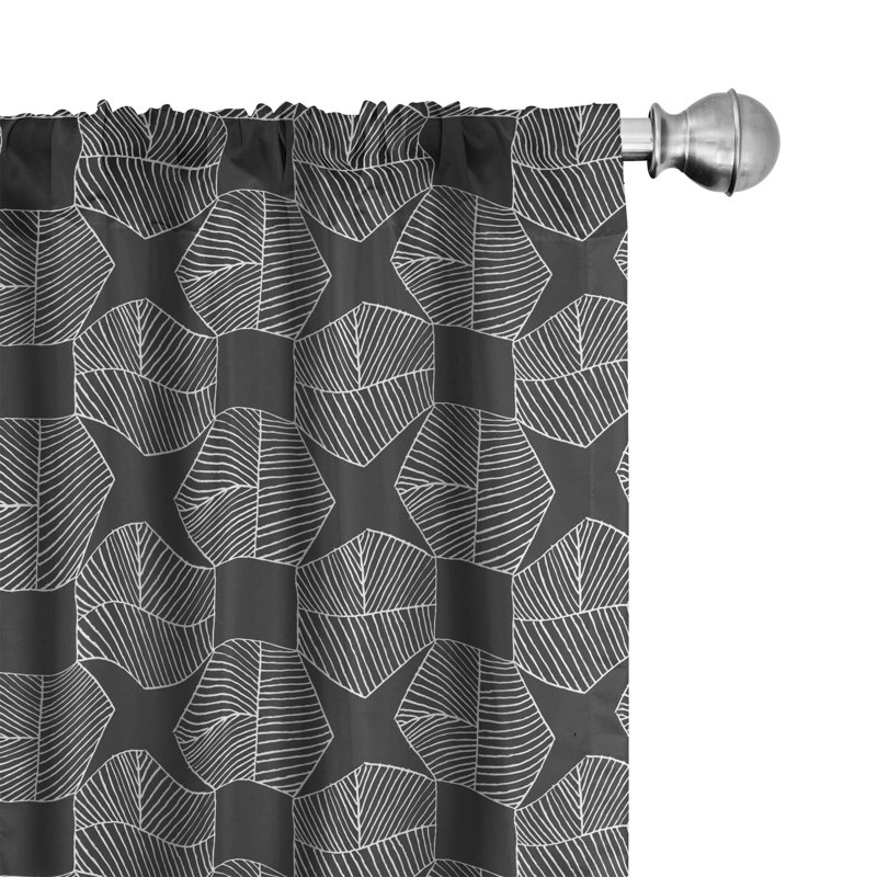 Geometric Semi-Sheer Rod Pocket Curtain Panels, 28" x 63"