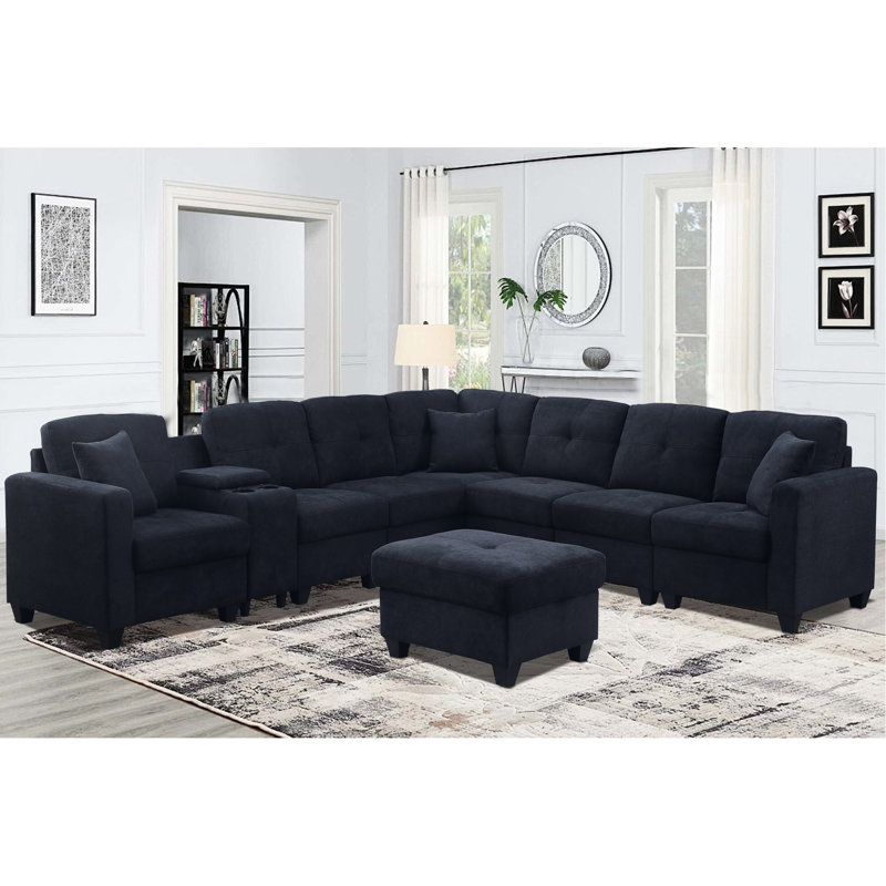 Sectional Sofa, Dark Blue