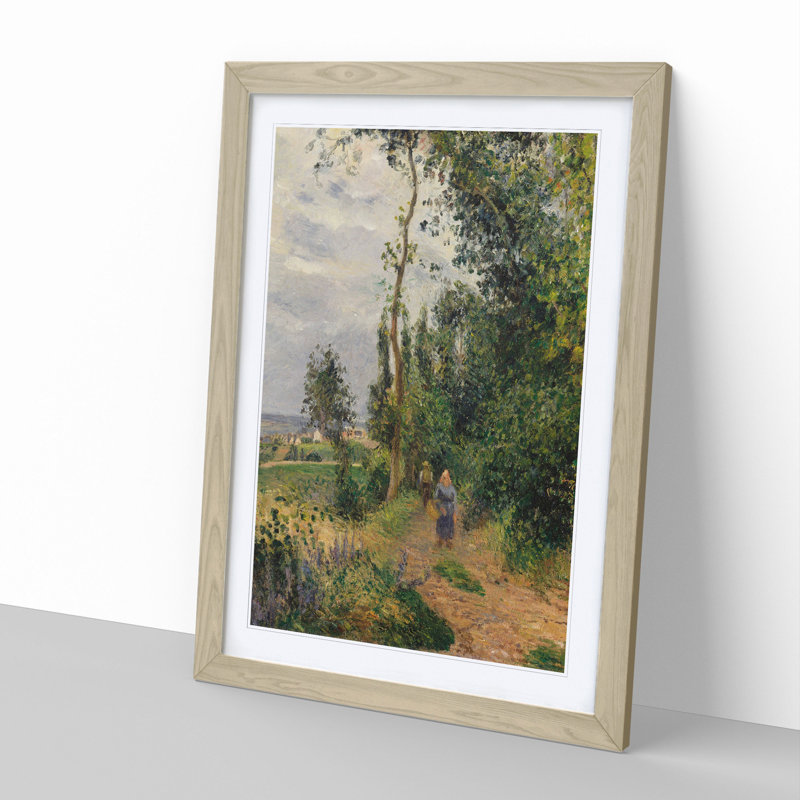Landscape in Pontoise by Camille Pissarro - Picture Frame Painting, 65cm H x 48cm W x 2cm D, Oak Framed