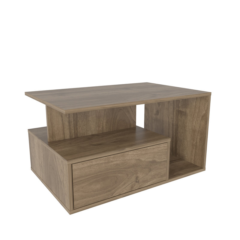 Moyock Block Coffee Table with Storage, Walnut