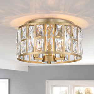 leanni 3-light 12" crystal flush mount ceiling light