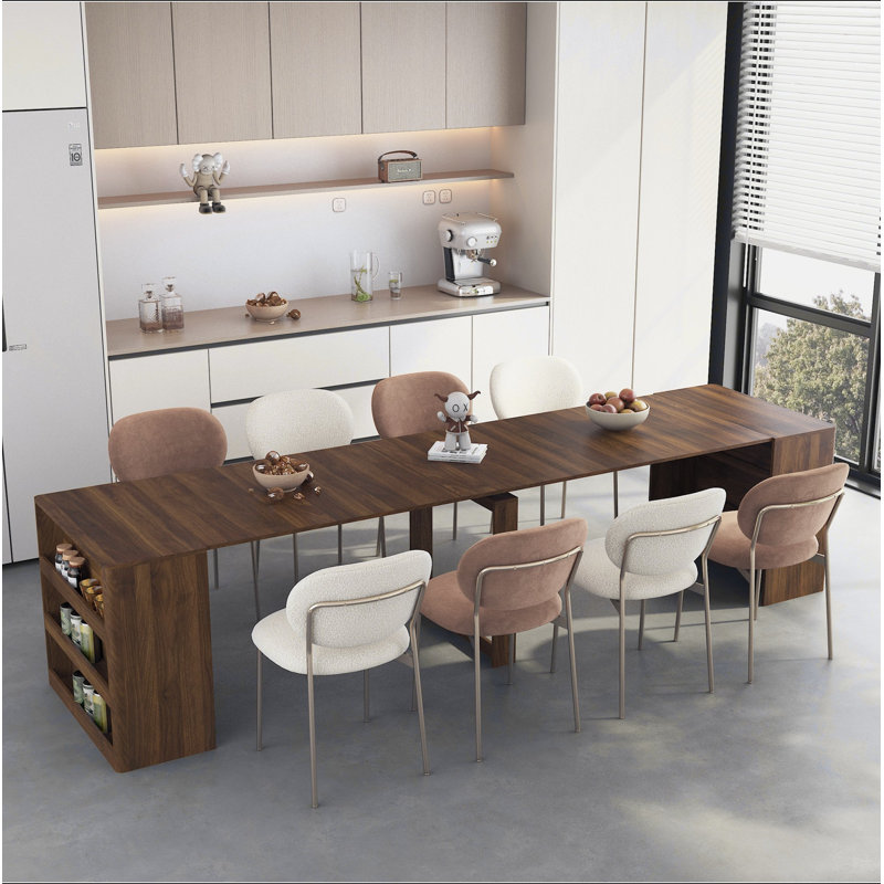 Table de salle à manger extensible pliable pour 1 à 10 personnes, console multifonctionnelle en bois extensible