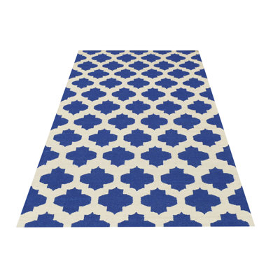 Rectangle 240 cm x 160 cm Geometric Hand Woven Kilim Area Rug