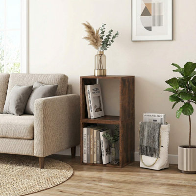 2-Pack Modular Cube Storage Organizer Set, Freely Combinable Design, Fits Living Room, Bedroom, Study