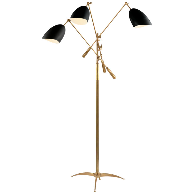 AERIN Sommerard Triple Arm Floor Lamp, Black