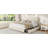 King Size Teddy Fleece Bed Frame, Upholstered Platform Bed with 2 Storage Drawers, Height Adjustable Cloud Headboard, Thick Soft Teddy Fabric Bed, Modern Style, No Box Spring Required, Cream-118159010