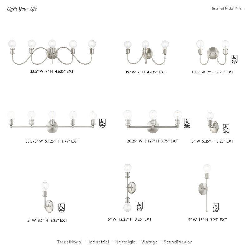 Grogan 3 - Light Dimmable Vanity Light, Brushed Nickel