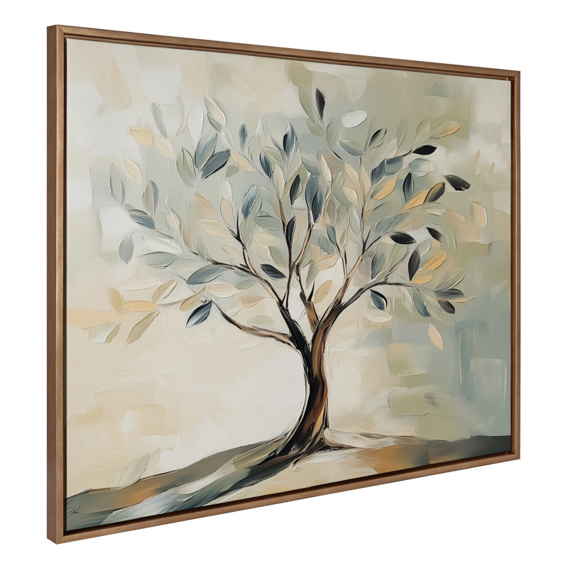 «Olive Tree Abstract Landscape» par The Creative Bunch Studio, reproduction d'art sur toile encadrée