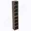 Étagère de rangement multimédia à 8 niveaux, armoire de rangement compacte CD DVD avec tablettes réglables, bibliothèque haute étroite pour le bureau à domicile, bibliothèque multifonctionnelle à deux étages