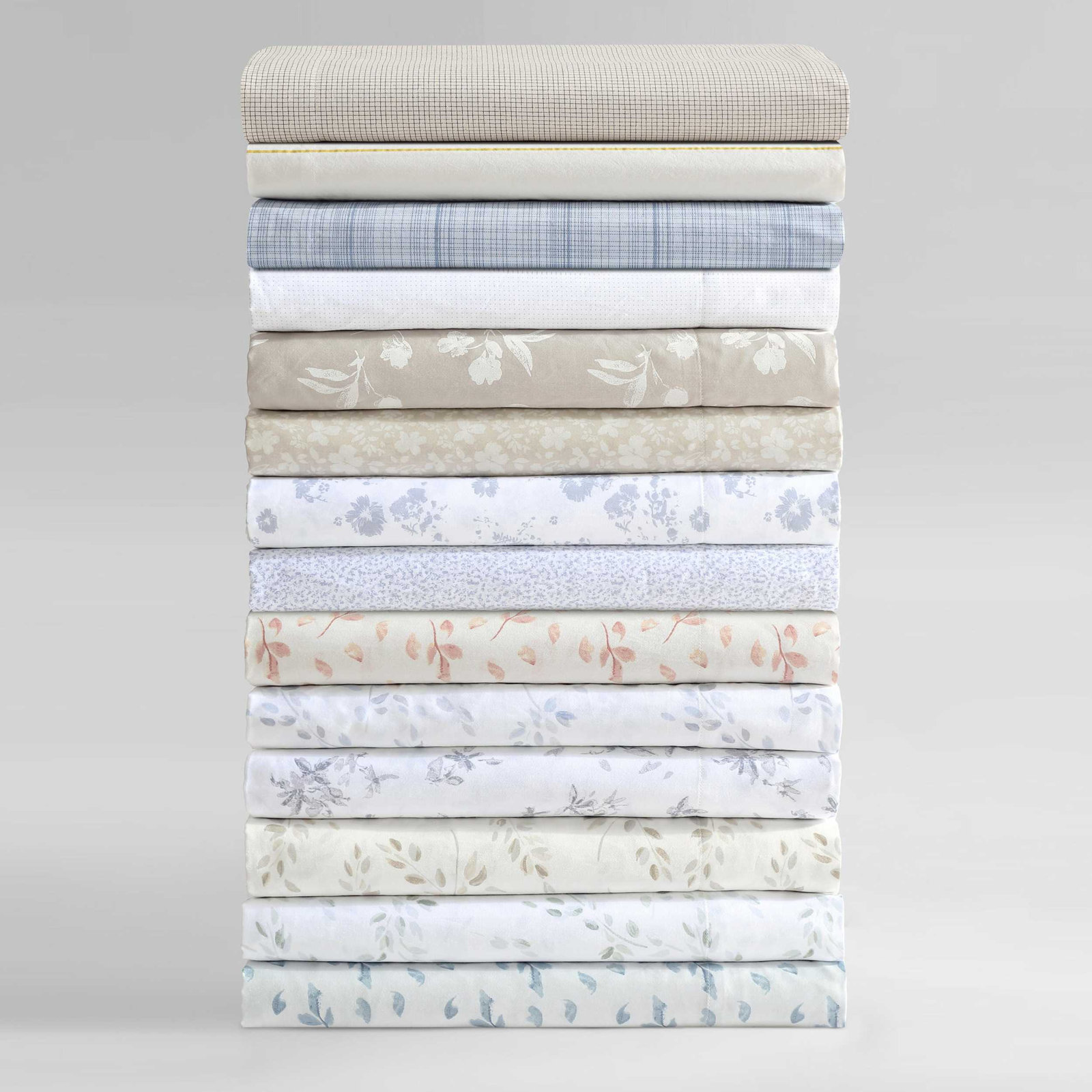 Washed Percale Cotton Sheet Set, Queen Sheet Set with 2 Pillowcases, Cream