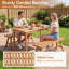  Banc de jardin en bois d'acacia avec siège à lattes Capacité de 800 lb pour le porche-1061953247