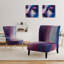 Fauteuil de chambre moderne rembourré en velours Brechta Vibrant Curve Design II-88109579