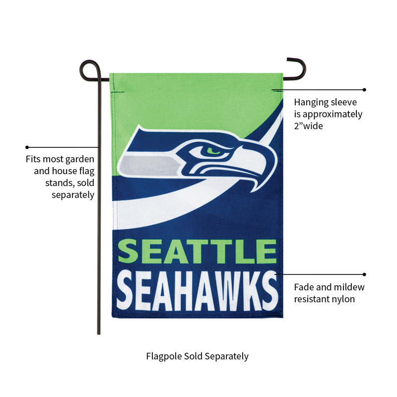 Drapeau de jardin en polyester 18 po x 13 po Seattle Seahawks