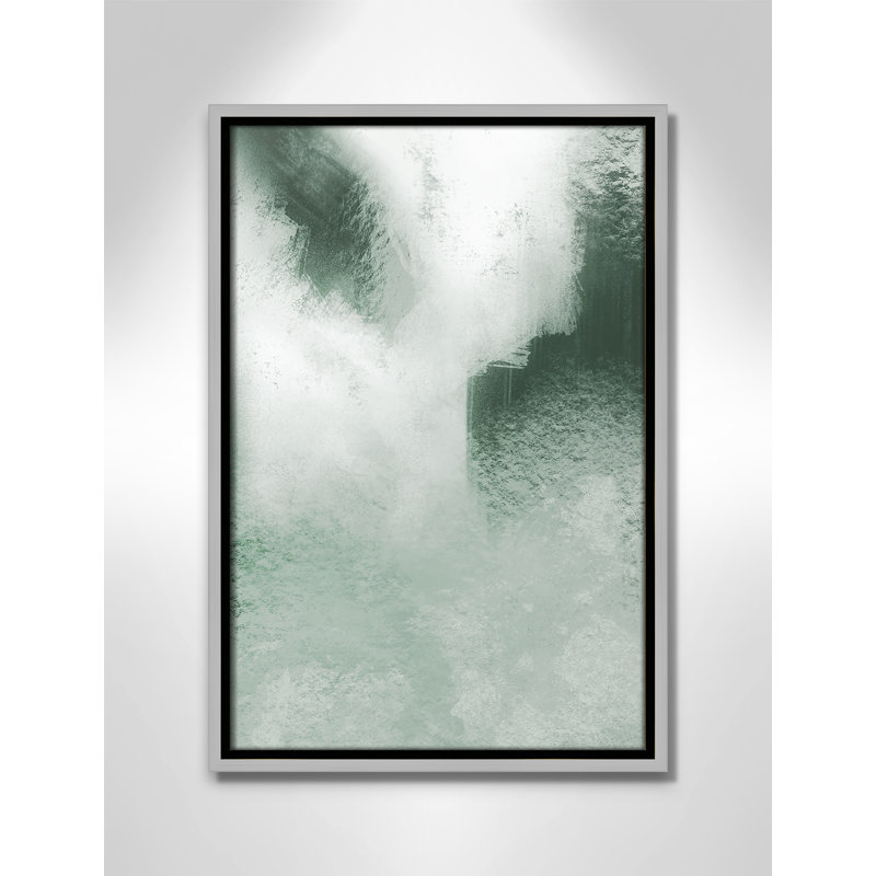 «Quietude Smudges II» par Marcus Prime, Flottant argenté, L 13,5 po x H 19,5 po