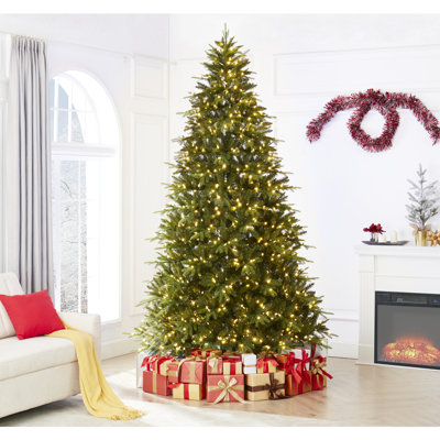 Sapin de Noël artificiel traditionnel avec base en métal Prelit