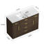 Meuble-lavabo de salle de bain avec 2 portes à fermeture douce et 6 tiroirs-129240314