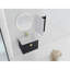 Meuble-lavabo de salle de bain avec lavabo en céramique et armoire d'appoint - Style moderne, châtaignier noir, structure et organisation-130431108