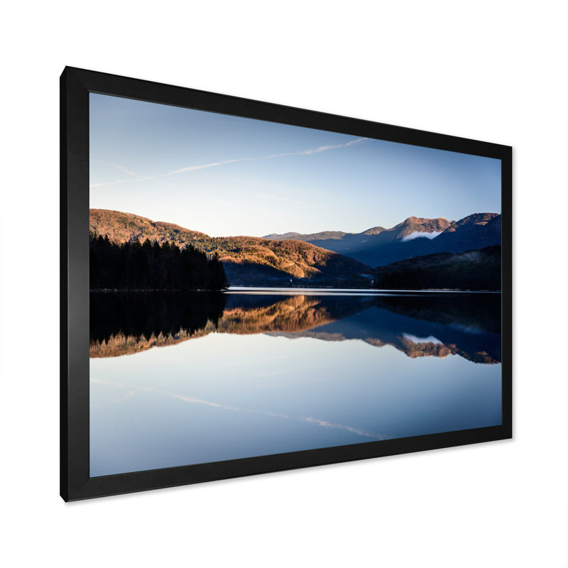 Bohinj Lake at Sunset - reproduction d'art sur toile, Cadre noir, H 30 po x l 40 po x P 1,5 po