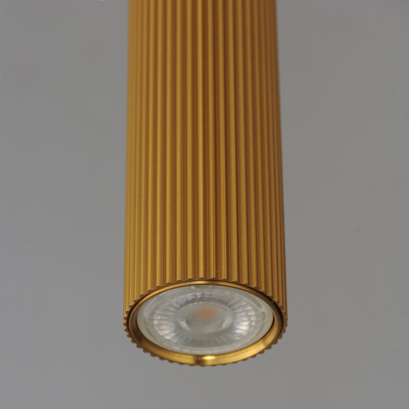 Luminaire suspendu cylindrique à 1 lumière Carpi, Or